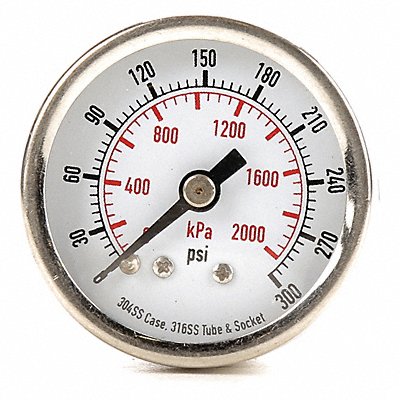 GRAINGER 4FMT7 D1354 Pressure Gauge Test 1-1/2 In