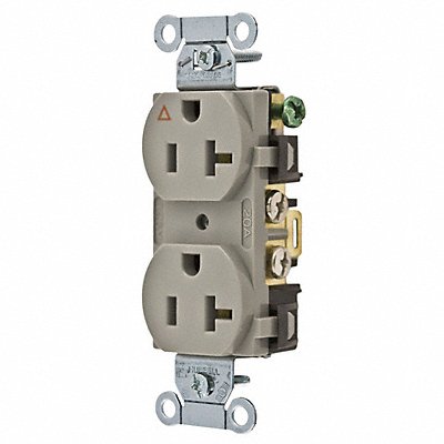 HUBBELL IG5352GY Receptacle Grey 20 A 2P3W Back Side 1PK
