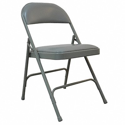 GRAINGER 4GE54 Steel Chair with Vinyl Padded Grey