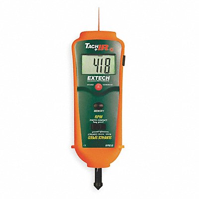 EXTECH RPM10NIST Tachometer +/-0.05% RPM Acc LCD