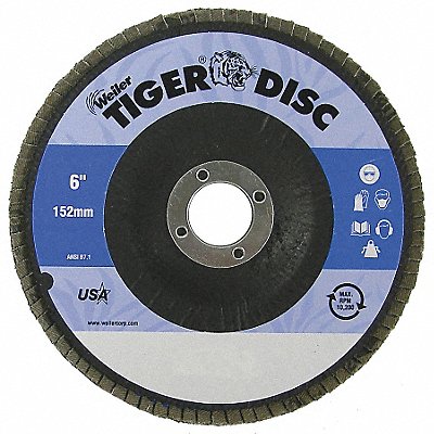 WEILER 98101 H7344 Fiber Disc 6 in Dia 7/8in Arbor 40 Grit