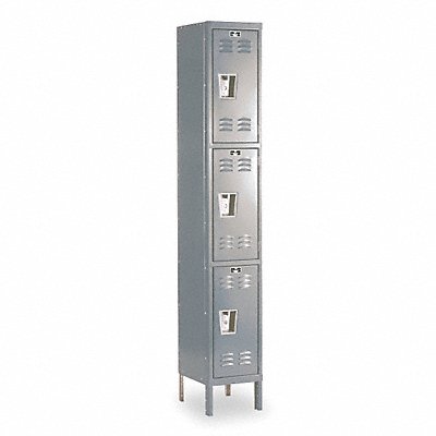 HALLOWELL U12583HG G7214 Locker 3x1Locker Drk Gry 78 x12 x15 Unassembled