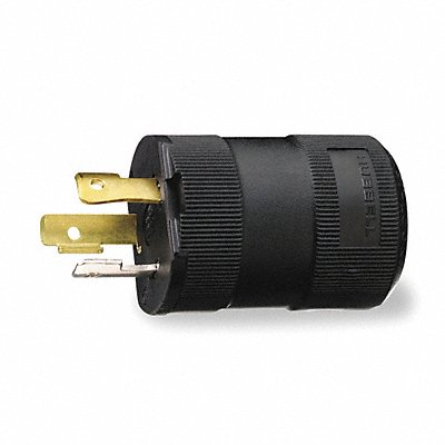 HUBBELL HBL4723VBK Locking Plug Strt 15 A Black Nylon 3Blds