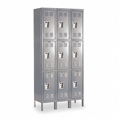 HALLOWELL U32583HG G7220 Locker 3x3Locker Drk Gry 78 x36 x15 Unassembled