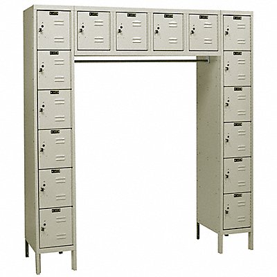 HALLOWELL U178816PT G3803 Box Locker/Coat Rod Louvered 6 Wide Tan