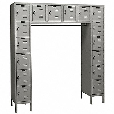 HALLOWELL U178816HG G3803 Box Locker/Coat Rod Louvered 6 Wd 6 Tr Grey