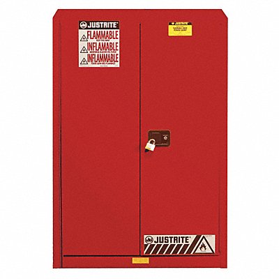 JUSTRITE 894501 E4576 Flammable Safety Cabinet 45 gal Red