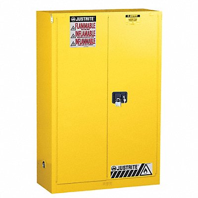 JUSTRITE 896080 Hazmat Storage Cabinet Yellow Steel