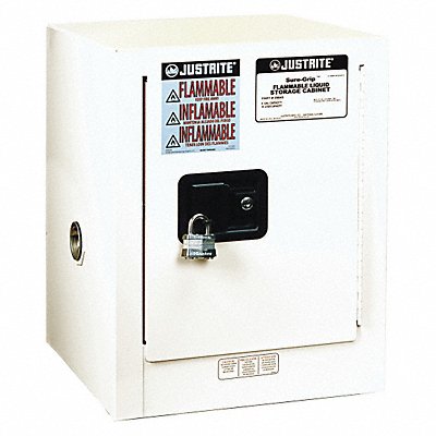 JUSTRITE 890405 E4581 Flammable Safety Cabinet 4 gal White