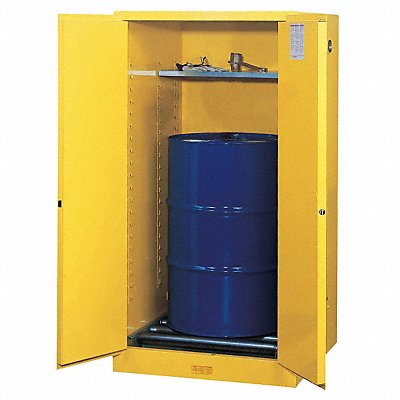 JUSTRITE 896270 Flammable Safety Cabinet 55 gal Yellow