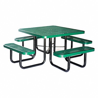GRAINGER 4HUR2 E0148 Picnic Table 80 W x80 D Green