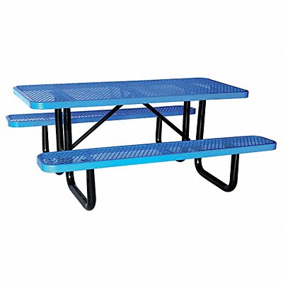 GRAINGER 4HUR5 E0150 Picnic Table 72 W x62 D Blue