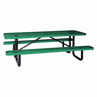 GRAINGER 4HUR8 Picnic Table 96 W x62 D Green