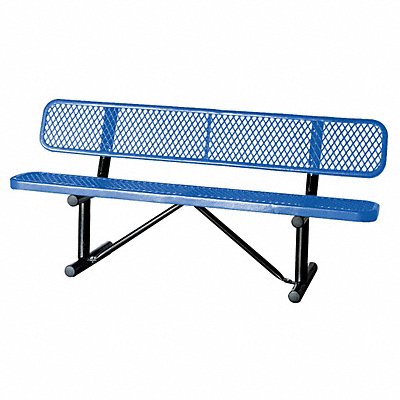 GRAINGER 4HUT2 E0153 Outdoor Bench 72 in L 24 in W Blue