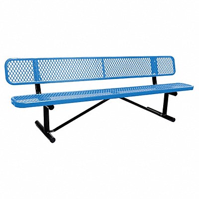 GRAINGER 4HUT4 E0154 Outdoor Bench 96 in 24 in W Blu Prtbl