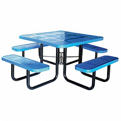 GRAINGER 4HUV1 E5614 Picnic Table 80 W x80 D Blue