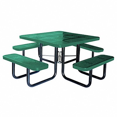 GRAINGER 4HUV2 E5614 Picnic Table 80 W x80 D Green