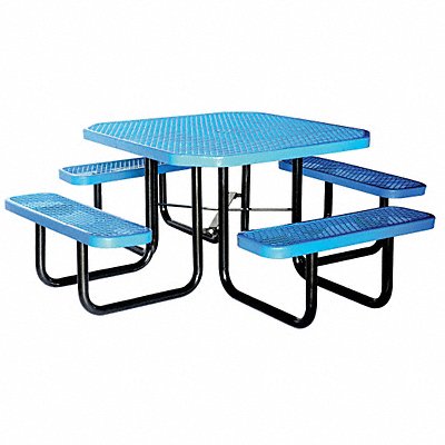 GRAINGER 4HUV5 E5616 Picnic Table 80 W x80 D Blue
