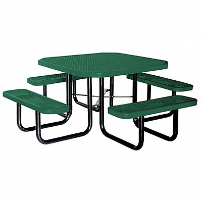 GRAINGER 4HUV6 E5616 Picnic Table 80 W x80 D Green