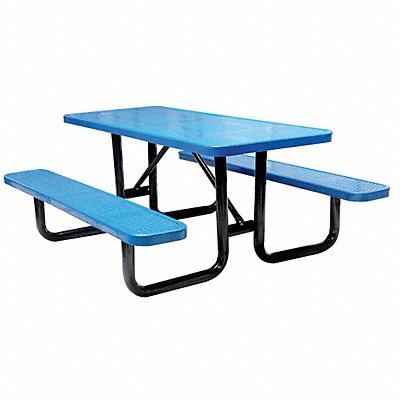 GRAINGER 4HUV9 E5618 Picnic Table 72 W x62 D Blue