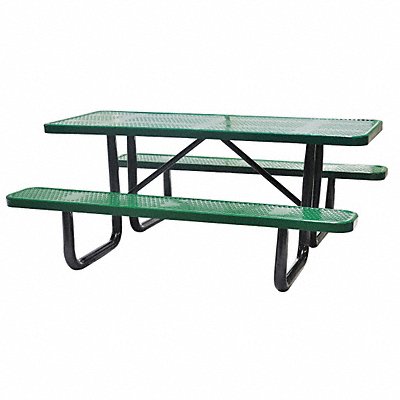 GRAINGER 4HUW1 E5618 Picnic Table 72 W x62 D Green