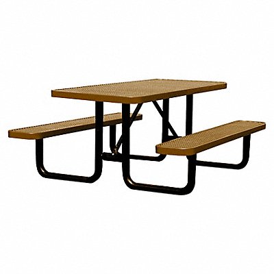 GRAINGER 4HUX1 E0150 Picnic Table 72 W x62 D Brown