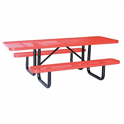 GRAINGER 4HUX4 Picnic Table W x96 D Red