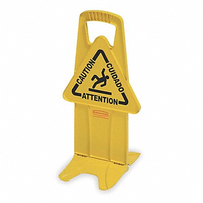 RUBBERMAID COMMERCIAL PRODUCTS FG9S0900YEL Floor Sign Yellow Polypropylenepylene 25 in H