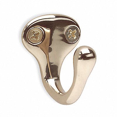 GRAINGER 4JH10 Double Point Hook Brass