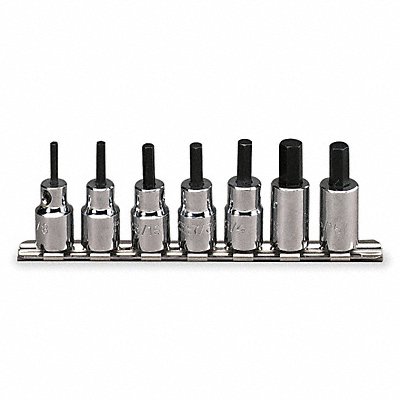 PROTO J49907ST Socket Bit Set Steel DrSz 3/8 in SAE