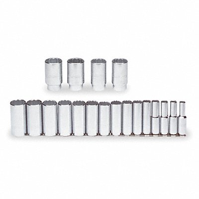 PROTO J54105 Socket Set Chrome 7-19 mm 12Pt