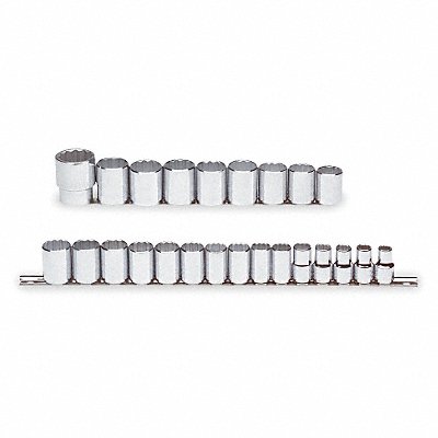 PROTO J54211 Socket Set Chrome 10-32 mm 12Pt