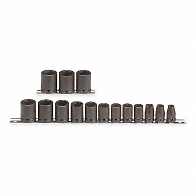 PROTO J74104 Impact Socket Set Steel Black Oxide 3/8- 1 1/4 in