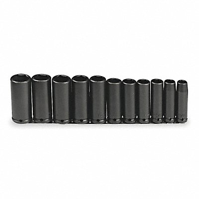 PROTO J74112 Impact Socket Set Steel Black Oxide 1/2- 1 1/8 in