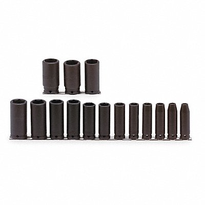 PROTO J74114 Impact Socket Set Steel Black Oxide 3/8- 1 1/4 in