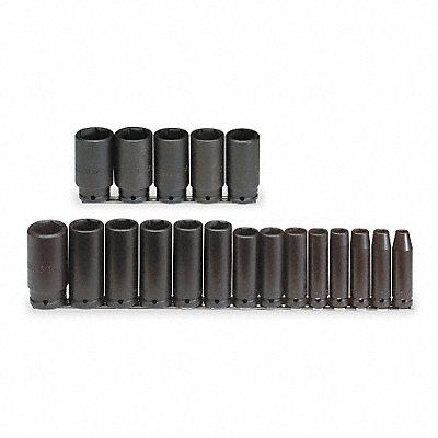 PROTO J74116 Impact Socket Set Steel Black Oxide 3/8- 1 1/2 in
