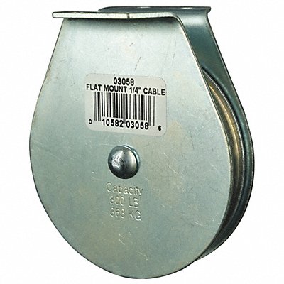 GRAINGER 4JX77 Pulley Block Bolt-On 1/4 in Rope dia.
