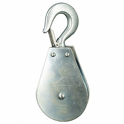 GRAINGER 4JX83 Pulley Block Swivel Hook 5/16 Rope dia