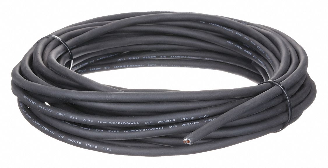 GRAINGER E3691 Portable Cord 2 Cond 14 AWG SJOOW 50ft