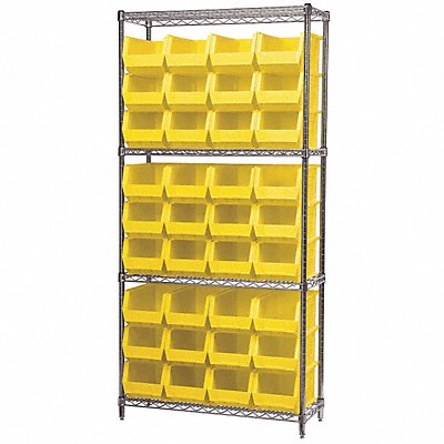 AKRO-MILS AWS143630240Y D5519 Bin Shelving 14inx74inx36in Yellow