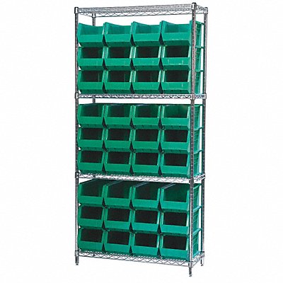 AKRO-MILS AWS143630240G D5519 Bin Shelving 14inx74inx36in Grey