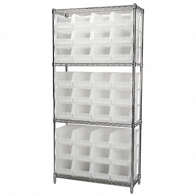 AKRO-MILS AWS143630240SC D5519 Bin Shelving 14inx74inx36in Clear