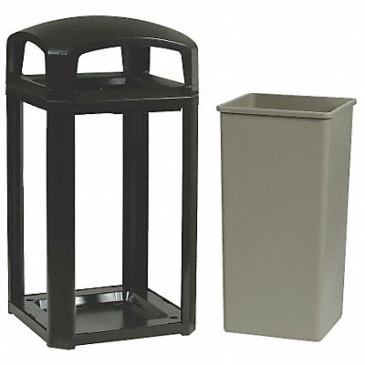 RUBBERMAID COMMERCIAL PRODUCTS FG397500BLA Garbage Can 50 gal Black Polycarbonate