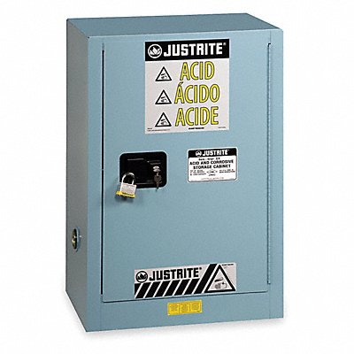JUSTRITE 891222 Corrosive Safety Cabinet 12 gal Blue