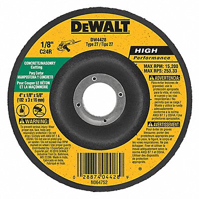 DEWALT DW4428 Depressed Grinding Wheel 5/8 CN Unthreaded Hole
