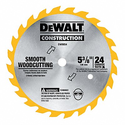 DEWALT DW9054 Circular Saw Blade 5 3/8 in 24 Teeth