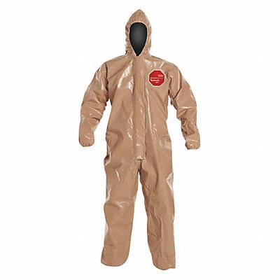 DUPONT C3127TTNXL000600 D2261 Hooded Coveralls XL Tan Tychem 5000 PK6