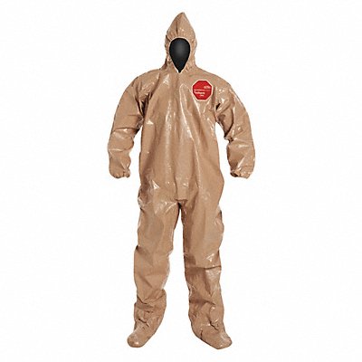 DUPONT C3122TTNMD000600 D2262 Hooded Coveralls M Tan Tychem 5000 PK6