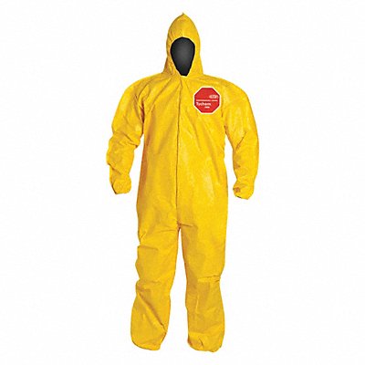 DUPONT QC127BYL4X001200 D2254 Coveralls 4XL Yellow Tychem 2000 PK12