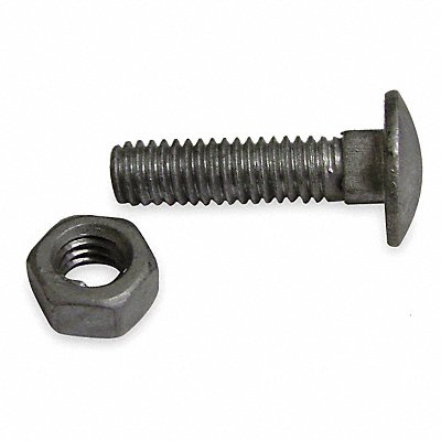 GRAINGER 4LVK1 Carriage Bolts Steel 3/8 In Dia PK10